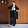 AD复古老钱风立领H字廓形双面呢大衣女2025冬季黑色保暖 商品缩略图2