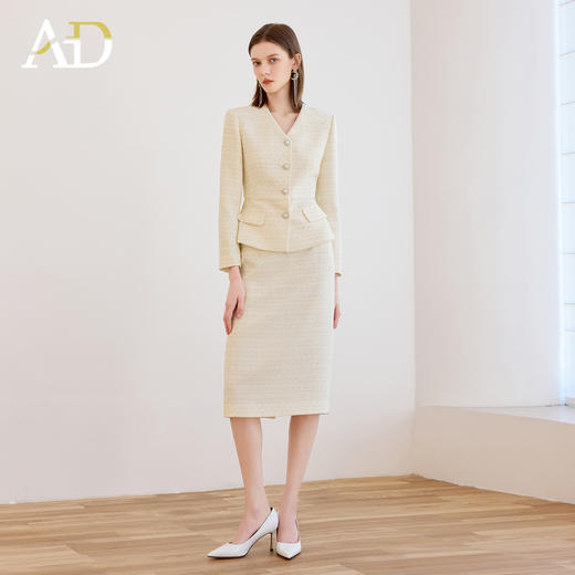 AD小香风套装裙女装新款时尚气质名媛粗花呢法式高端精致两件套 商品图1