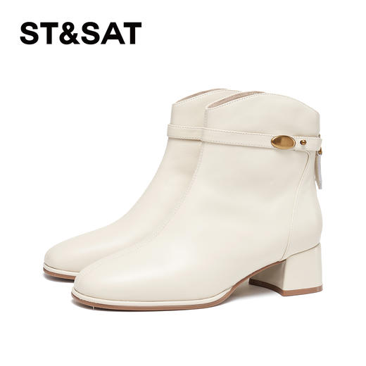 星期六法式优雅金属扣切尔西短靴SSD4116179 商品图6