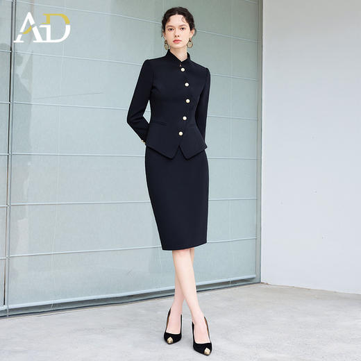 AD新中式职场女装套装轻奢高级感女人味秋冬职业装两件套商务正装 商品图1