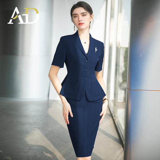 AD案场客服工作装女高端售楼部工装气质职业装套裙房地产销售服装 商品图0