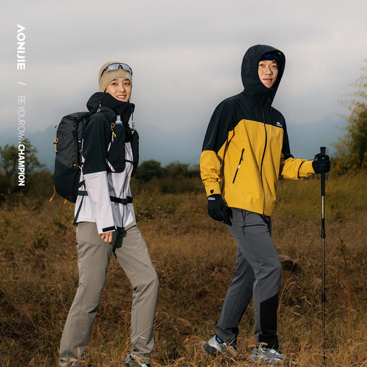 奥尼捷户外硬壳冲锋衣男女防风防水专业耐磨登山徒步运动夹克外套F5250 商品图0