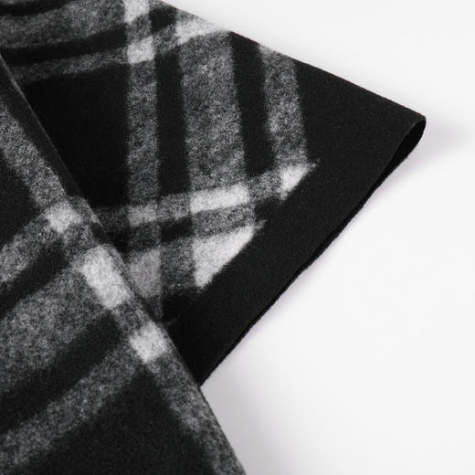 奢姿大码女装2025冬季格纹流苏羊毛披肩斗篷式外套复古英伦风围巾WJ91073 商品图3