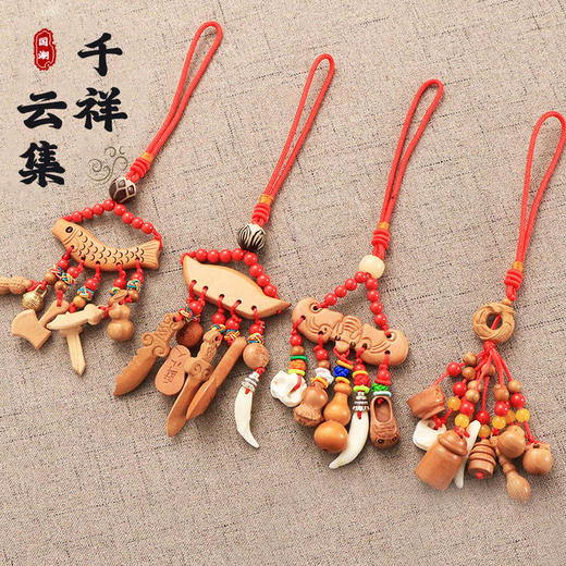 太清小儿生肖桃木剑斧葫芦挂件 商品图0