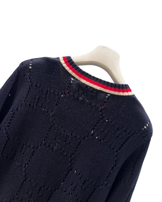 女款V领镂空针织开衫毛衣la012 商品图2