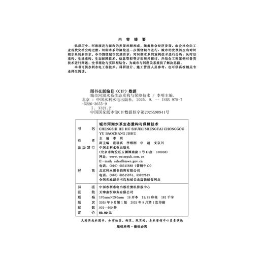 城市河湖水系生态重构与保障技术 商品图1