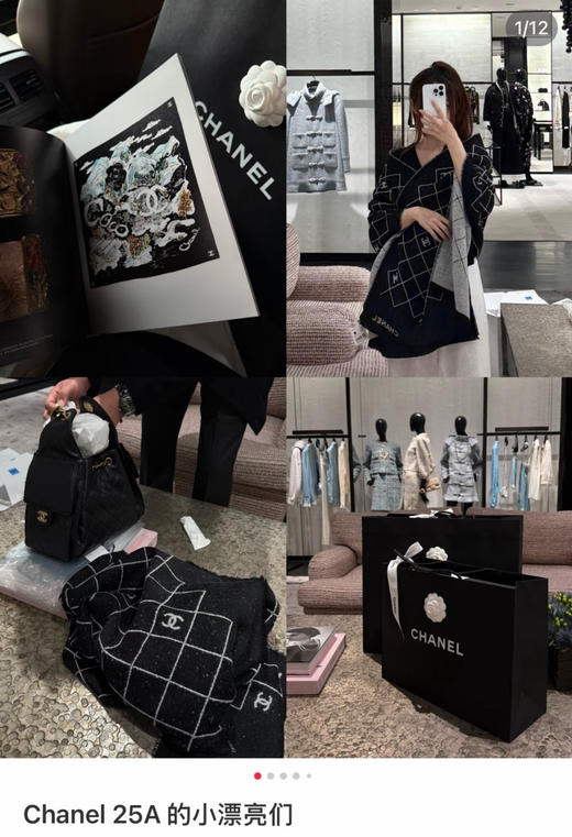 高端！名媛贵妇人手一条的25A小香双C围巾🧣 商品图2