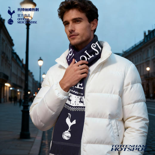 【官方正版】托特纳姆热刺俱乐部 | 拼色针织围巾蓝白复古配饰 商品图1