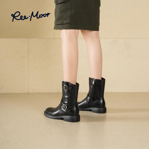 REEMOOR睿慕丨2025年秋冬英伦风帅气皮带扣短靴 商品图4