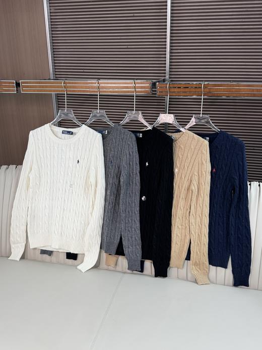 拉夫劳伦 新款女士绞花麻花针织圆领毛衣针织衫 男女同款（EJ） 商品图9