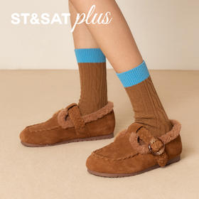 星期六复古编织风加绒保暖勃肯鞋SSD4111548