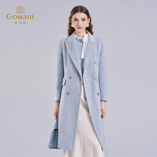 【100%绵羊毛】乔万尼新款双排扣简约百搭双面尼大衣EI4A581 商品图1
