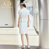 AD高端职业装气质女神范时尚白色短袖西装套装夏季小香风名媛正装 商品缩略图4
