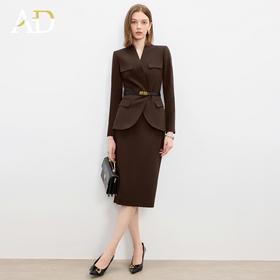 AD高端绵羊毛西装套装裙气质女神范秋冬季商务通勤总裁职业装正装
