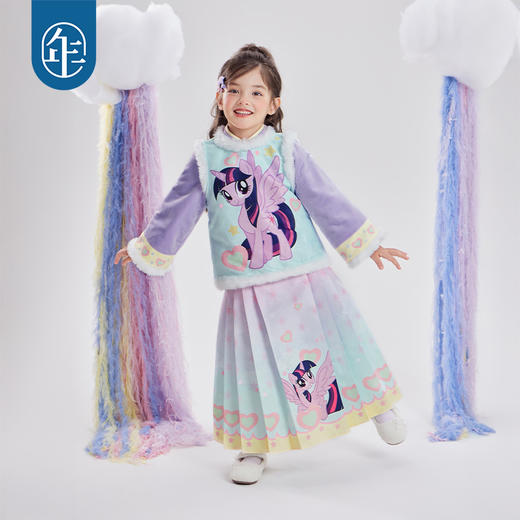 小马宝莉联名年衣童装中式套装女童秋冬新款加厚小马宝莉中式套装 商品图2