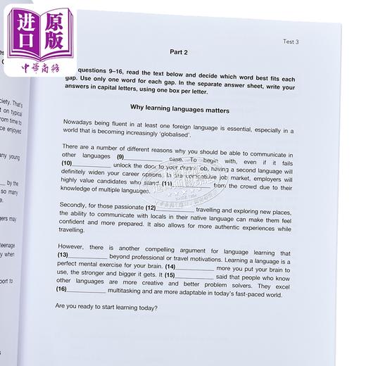 【中商原版】Use of English Five practice tests 英语语言运用 剑桥FCE考试 B2等级 5套模拟测试 附加测试 商品图3