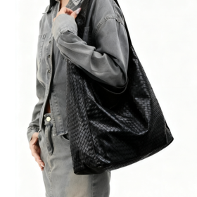 笙观相沐女士复古编织托特包 时尚百搭 休闲编织包 上班通勤 大容量托特包