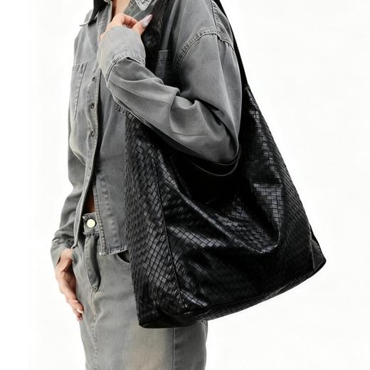 笙观相沐女士复古编织托特包 时尚百搭 休闲编织包 上班通勤 大容量托特包 商品图0