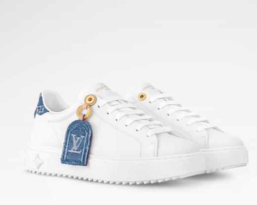 TIME OUT 帆布拼接挂件牛皮系带小白鞋 商品图0