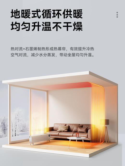 夏普战斗踢脚线取暖器-电子语音款HX-BR221B-W-S 商品图2