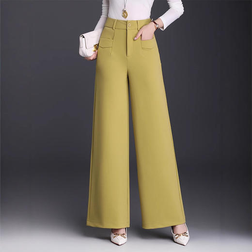 QYM  NX2608毛呢西装阔腿裤高腰宽松直筒休闲裤大码裤 商品图1