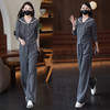 YM 8133时尚休闲运动套装翻领卫衣阔腿裤两件套洋气显瘦 商品缩略图2
