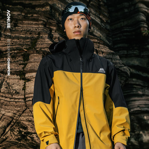 奥尼捷户外硬壳冲锋衣男女防风防水专业耐磨登山徒步运动夹克外套F5250 商品图2