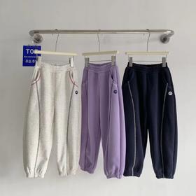 D102901冬季日常百搭加绒加厚防风卫裤男女宝宝款