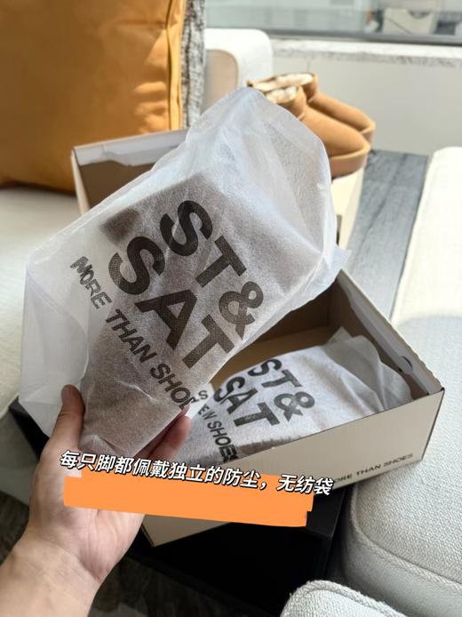 正品“星期六”冬季真皮真羊毛厚底雪地靴 商品图10