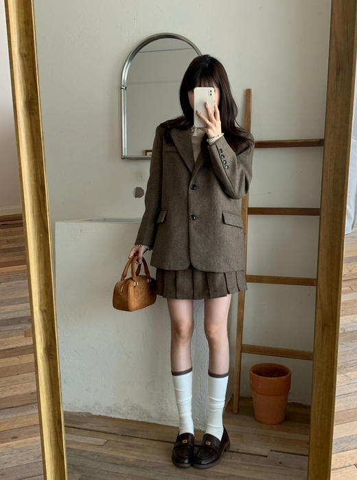 2双装！微压桑蚕丝羊毛小腿袜  6%桑蚕丝羊毛、轻暖细腻柔软亲肤 撞色罗口设计 时尚百搭 商品图4