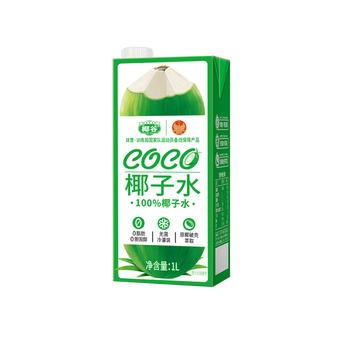 椰谷（YEGU）100%纯椰子水1L*1盒天然电解质健身椰青水0脂0胆固醇饮品整箱 /水饮冲调 /饮料 /果蔬汁/饮料 商品图3