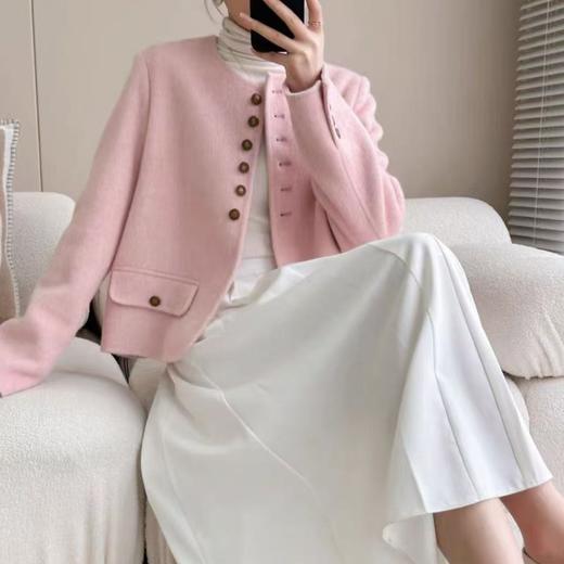 【单排扣小香风毛呢外套】双面羊毛呢外套 面料柔软细腻 商品图1