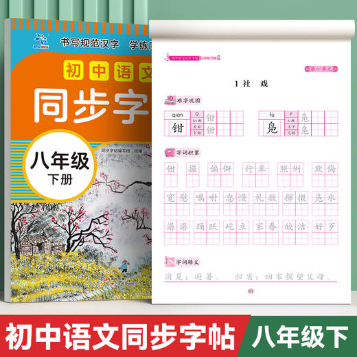 初中语文同步字帖  八年级  下册 商品图2