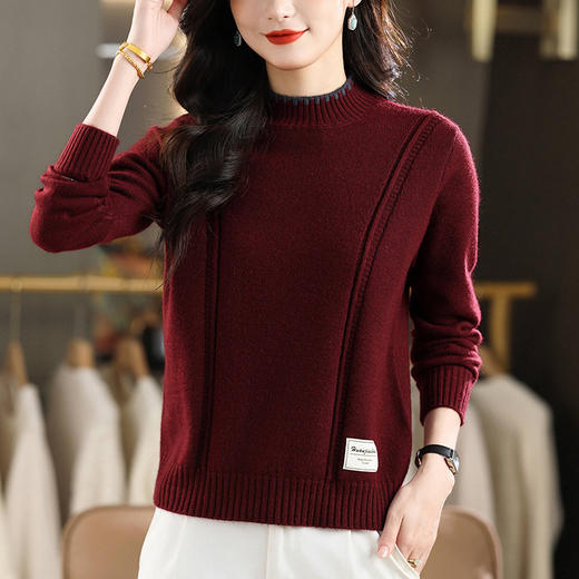 CC漂亮减龄毛衣2025新款冬装保暖内搭上衣大码胖mm显瘦遮肚子打底衫 商品图1