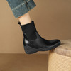 【预售5天】秋冬新款弹力坡跟内增高瘦瘦马丁靴法式复古油蜡胎牛皮飞织短靴LD&7518 商品缩略图1