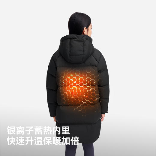 伯希和户外800蓬长款羽绒服儿童男2025新款女保暖防风鹅绒服外套 商品图2