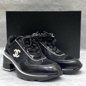 女款小牛皮圓頭系帶粗跟高跟鞋he025