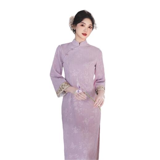 压花长款旗袍2025秋冬新款时尚改良年轻少女款日常长袖旗袍SYK23027 商品图4