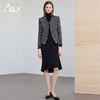 AD羊毛粗花呢外套高级感花灰色小香风套装法式鱼尾半裙两件套女冬 商品缩略图0