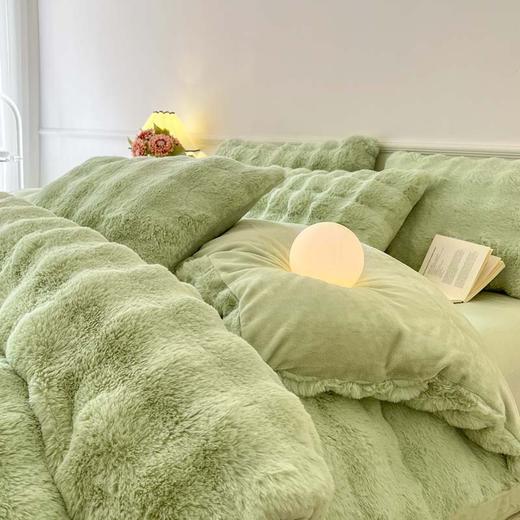 秋冬【🔥升级加厚款！A类母婴级！】A类兔兔绒牛奶绒四件套 兔毛绒冬季加厚保暖獭兔绒珊瑚绒法兰绒四件套 商品图7