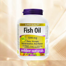 Webber Naturals伟博天然 金深海鱼油omega-3含量1100mg 鱼油60粒/瓶（一般贸易）