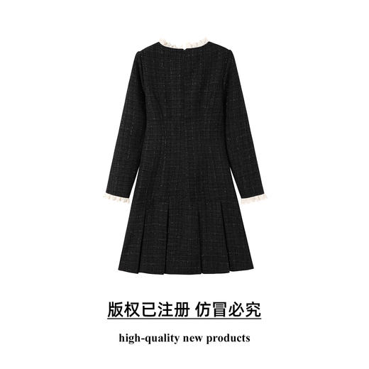 奢姿大码女装2025冬季时尚减龄小香风蕾丝拼接连衣裙气质减龄裙子9954853863 商品图1