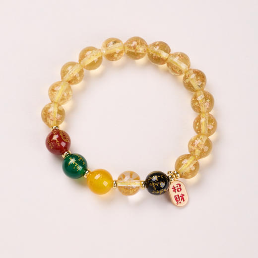 【五路财神香灰琉璃手串】敦煌福泽10MM香灰琉璃手串五路财神 纳福金色夜光琉璃手串 商品图1