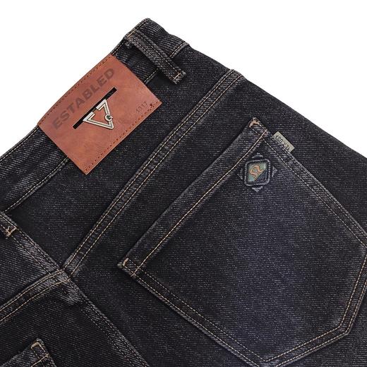 半身缘男裤 秋季棉感简约柔软保暖修身牛仔裤253301U10130137 商品图3