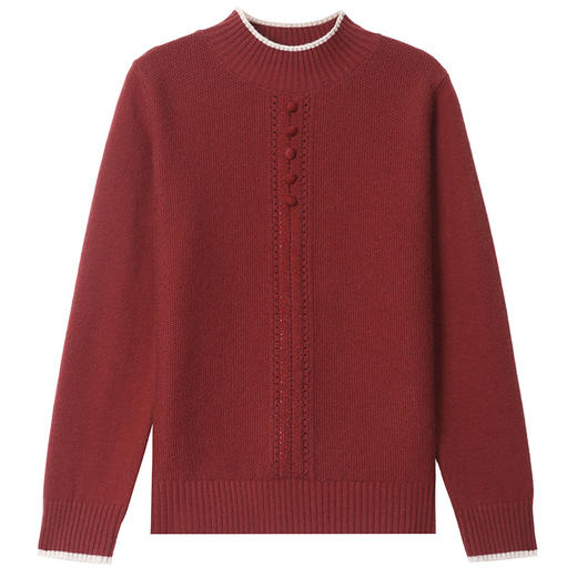 CC半高领毛衣女秋冬短款妈妈装上衣2025新款洋气厚款保暖内搭针织衫 商品图4