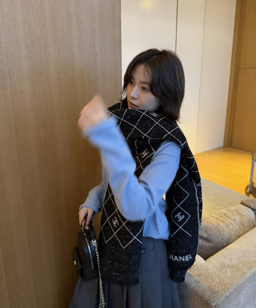名媛贵妇25A小香双C围巾意大利纱线102905 商品图4