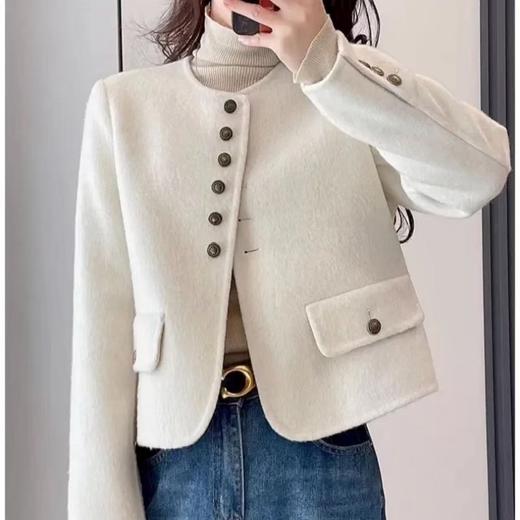 【单排扣小香风毛呢外套】双面羊毛呢外套 面料柔软细腻 商品图3