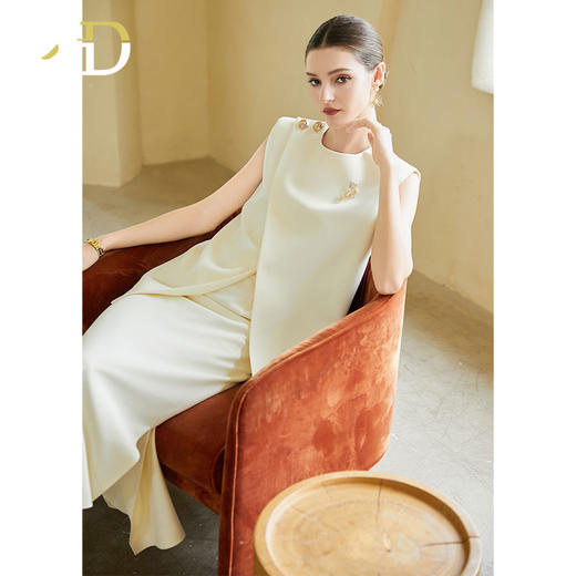 AD浅色职业装气质女神范西装套裙女无袖外套高端盐系轻熟两件套装 商品图3