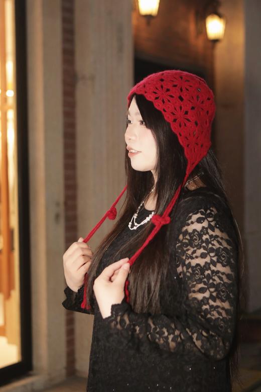 5天发货🐏【羊绒羊毛系列 手套&针织帽】大头围羊绒堆堆帽、针织钩花帽子、分指羊绒手套，细腻触感，温暖秋冬~ 商品图9