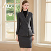 AD冬季新款西装女老钱风人字纹青果领西服外套加厚羊毛职业装套裙 商品缩略图1